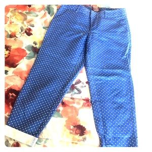 Blue with white polka dot pants